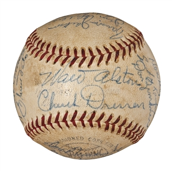 1958 Los Angeles Dodgers Team Signed Official National League Baseball With 24 Signatures - First Season In Los Angeles (JSA)